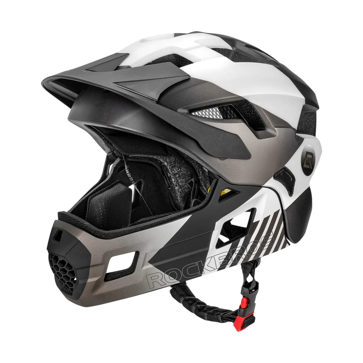 Dječja kaciga FULL FACE MTB, ROCKBROS bijela