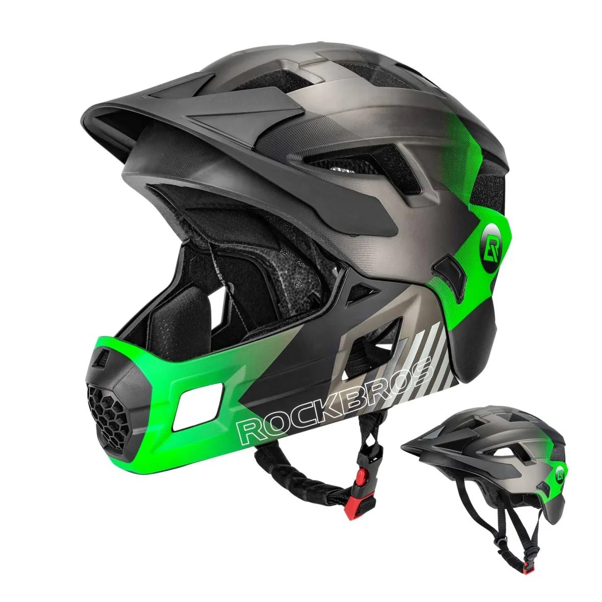 Dječja kaciga FULL FACE MTB, ROCKBROS zelena